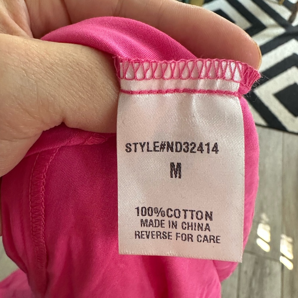 NWT Lumiere Short Sleeve babydoll dress - bright pink - Sz Medium - lined - Picture 4 of 5